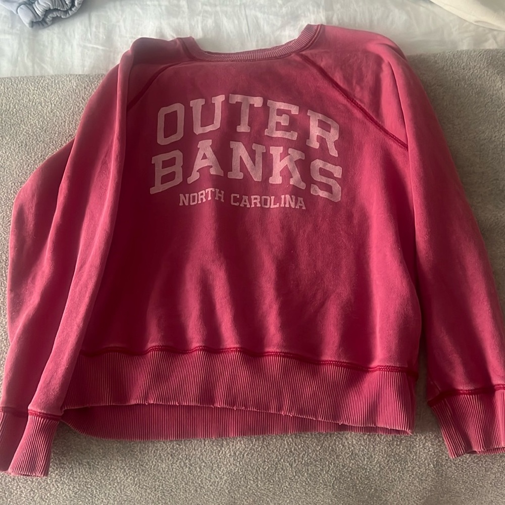 Long sleeve red Outer Banks, North Carolina crewneck